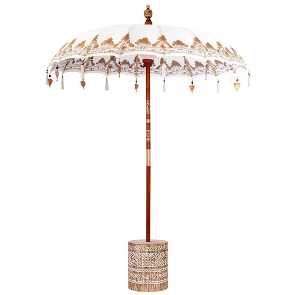 Parasol balinais Crème 180-190 cm Coton  bois massif