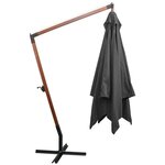 vidaXL Parasol de jardin suspendu avec mât Anthracite bois de sapin