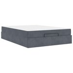 vidaXL Cadre de lit avec matelas avec matelas 2 Pièces Gris Foncé Velours