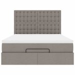 VidaXL Cadre de lit ottoman avec matelas taupe 140x190 cm tissu