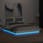 vidaXL Cadre de lit avec LED sans matelas blanc 200x200 cm