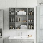 vidaXL Armoire Miroir de Salle de Bain Gris béton 63 5 x 16 x 62 5 cm