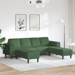 vidaXL Sofa en tissu avec coussin Vert foncé Tissu en velours côtelé