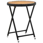 Ensemble Bistro de Jardin 3 pièces avec Coussins en Poly Rattan Noir