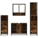 vidaXL Ensemble meubles salle de bain 4 Pièces chêne fumé bois ingénierie