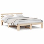 vidaXL Cadre de lit Marron 160 x 200 cm Bois de pin massif