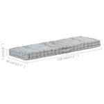 vidaXL Coussins de plancher de palette lot de 2 Coton Gris