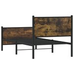 vidaXL Cadre de lit en métal sans matelas chêne fumé 90x190 cm