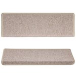 vidaXL Tapis d'escalier 15 Pièces 65x21x4 cm Taupe