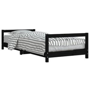 vidaXL Cadre de lit pour enfants noir 80x200 cm bois de pin massif