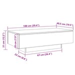 vidaXL Table basse vieux bois 100x49 5x31 cm bois d'ingénierie