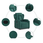 vidaXL Fauteuil inclinable Vert foncé Tissu