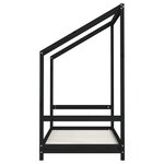 vidaXL Cadre de lit pour enfant noir 80x160 cm bois de pin massif