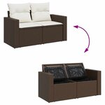 vidaXL Salon de jardin et coussins 11 Pièces marron résine tressée