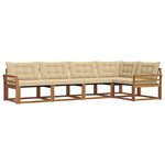 vidaXL Ensemble de canapés d'extérieur 5 pc Naturel et Beige