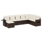 vidaXL Salon de jardin 8 Pièces avec coussins marron résine tressée