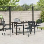 vidaXL Ensemble de salle à manger de jardin 5 pièces acier anthracite