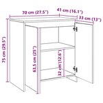 vidaXL Buffet chêne artisanal 70x41x75 cm bois d'ingénierie
