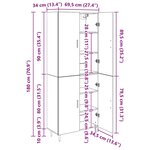 vidaXL Haut Armoire Chêne artisanal 69 5 x 34 x 180 cm