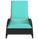 vidaXL Chaise longue avec coussin Noir 60x205x73 cm Résine tressée