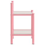 vidaXL Tables de chevet 2 Pièces Rose et transparent Métal et verre