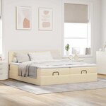 VidaXL Cadre de lit ottoman avec matelas crème 200x200cm tissu