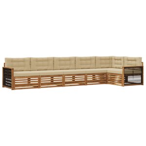 vidaXL Ensemble de canapés d'extérieur 6 pc Naturel et Beige