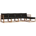 vidaXL Ensemble de canapés d'extérieur 5 pc Naturel et Noir