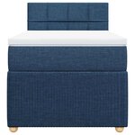 vidaXL Sommier à lattes de lit avec matelas Bleu 90x200 cm Tissu
