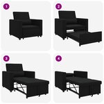 vidaXL Canapé Lit Simple Noir 90 x 165 x 87 cm tissu
