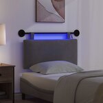 vidaXL Tête de lit suspendue Gris foncé Tissu en velours côtelé