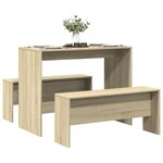 vidaXL Ensemble table à manger et bancs 3 Pièces bois d'ingénierie