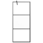 vidaXL Paroi de douche avec étagère Noir 100x195cm Verre ESG&Aluminium