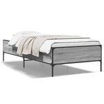 vidaXL Cadre de lit sonoma gris 75x190 cm bois d'ingénierie et métal