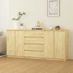 vidaXL Armoires latérales 3 Pièces Bois de pin massif