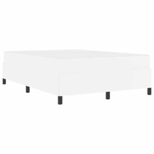 vidaXL Cadre de lit avec matelas Blanc 140 x 190 cm Faux cuir