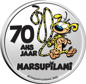 Belgique 5 Euros 2022 - 70 ans du Marsupilami (version couleur)