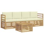vidaXL Ensemble de canapés d'extérieur 5 pc Blanc et crème Polyester