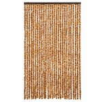 vidaXL Rideau anti-mouches ocre et blanc 118x220 cm chenille
