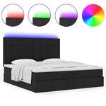 VidaXL Cadre de lit ottoman avec matelas noir 160x200 cm tissu