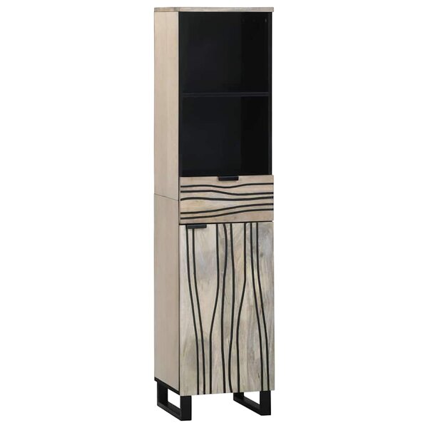 vidaXL Cabinet de salle de bain Marron et Noir 38 x 33 x 160 cm