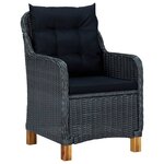 Salon de jardin meuble d'extérieur ensemble de mobilier 3 pièces avec coussins résine tressée gris foncé 02_0016001