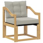 vidaXL Canapé d’extérieur Bois d'Acacia Massif Blanc et gris clair
