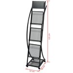 vidaXL Porte-revue 40 x 32 x 131 cm Noir A4