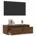 vidaXL Meuble TV avec lumières LED chêne marron 75x35 5x25 cm