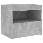 vidaXL Table de chevet avec lumières LED gris béton 50x40x45 cm