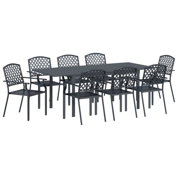 Ensemble meuble de couloir 9 pièces vidaXL en acier anthracite