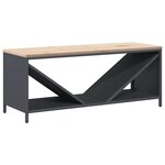 vidaXL Étagère à bois de chauffage avec plateau en bois anthracite
