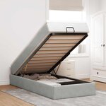 vidaXL Cadre de lit ottoman et matelas gris clair 100x200 cm velours