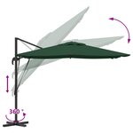 vidaXL Parasol Cantilever Roma Vert 286x285x265 cm Aluminium